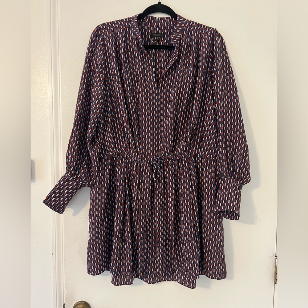 Rag & Bone Carly Mini Dress with a red, white, blue geometric print XS (O124)